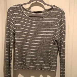 Brandy Melville long sleeve cropped striped tee